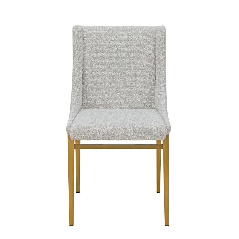 Modrest Mimi  - Modern Light Grey Fabric + Antique Brass Dining Chair (Set of 2)