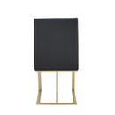 Modrest Frankie - Modern Dark Grey Vegan Leather + Antique Brass Dining Chair