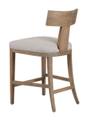 Modrest Fabien - Mid-Century Modern Beige Linen + Wood Counter Chair