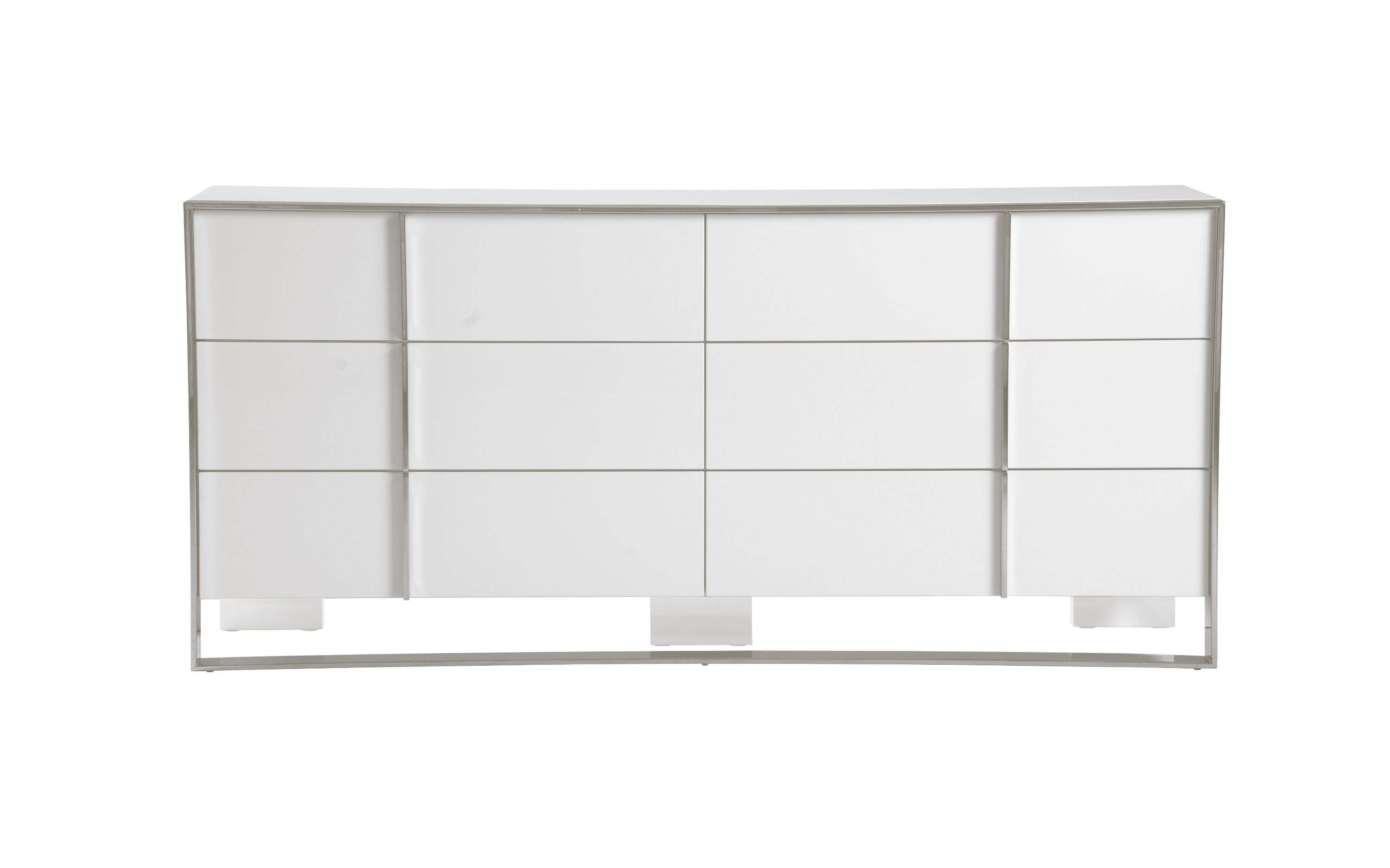 Modrest Cartier - Modern White + Stainless Steel Dresser