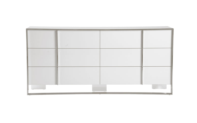 Modrest Cartier - Modern White + Stainless Steel Dresser