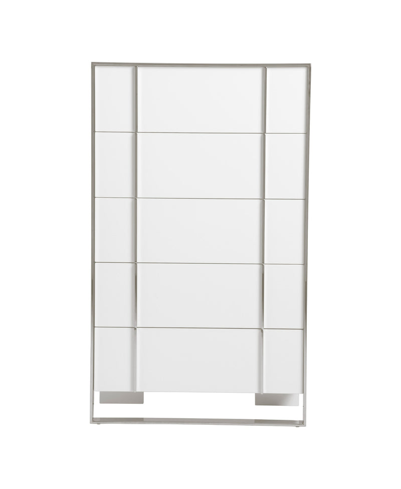 Modrest Cartier - Modern White + Stainless Steel Chest