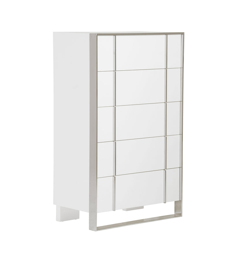 Modrest Cartier - Modern White + Stainless Steel Chest