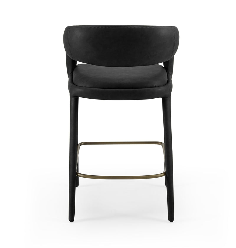 Modrest Faerron - Modern Black Leatherette Counter Chair