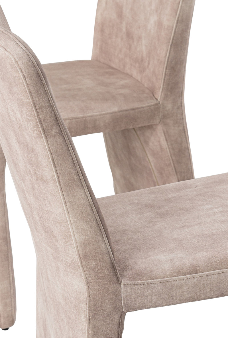 Modrest Ditka - Modern Beige Velvet Dining Chair (Set of 2)