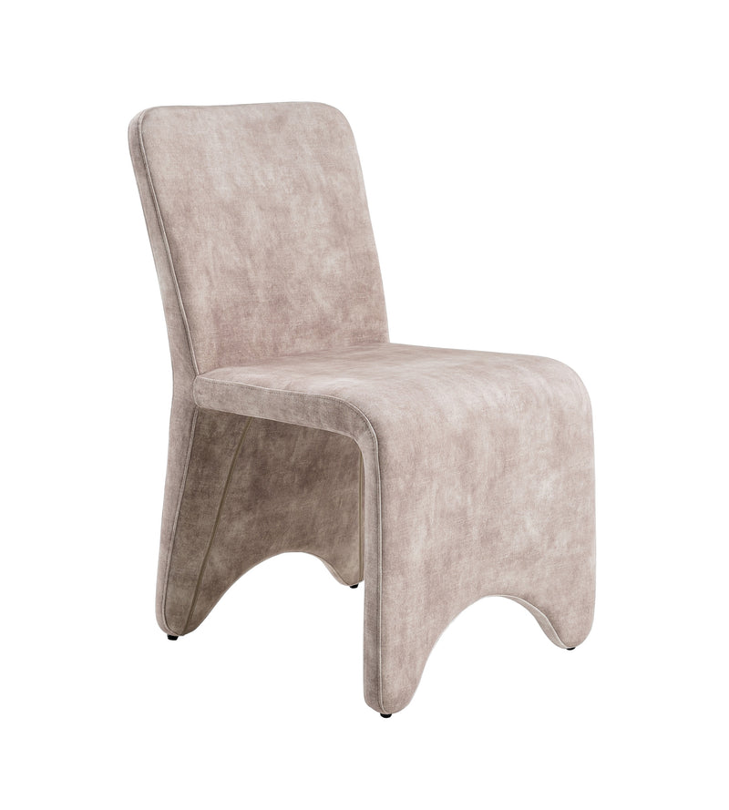 Modrest Ditka - Modern Beige Velvet Dining Chair (Set of 2)