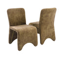 Modrest Ditka - Modern Camel Velvet Dining Chair (Set of 2)