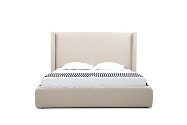 Queen Modrest Byrne - Modern Beige Fabric Bed