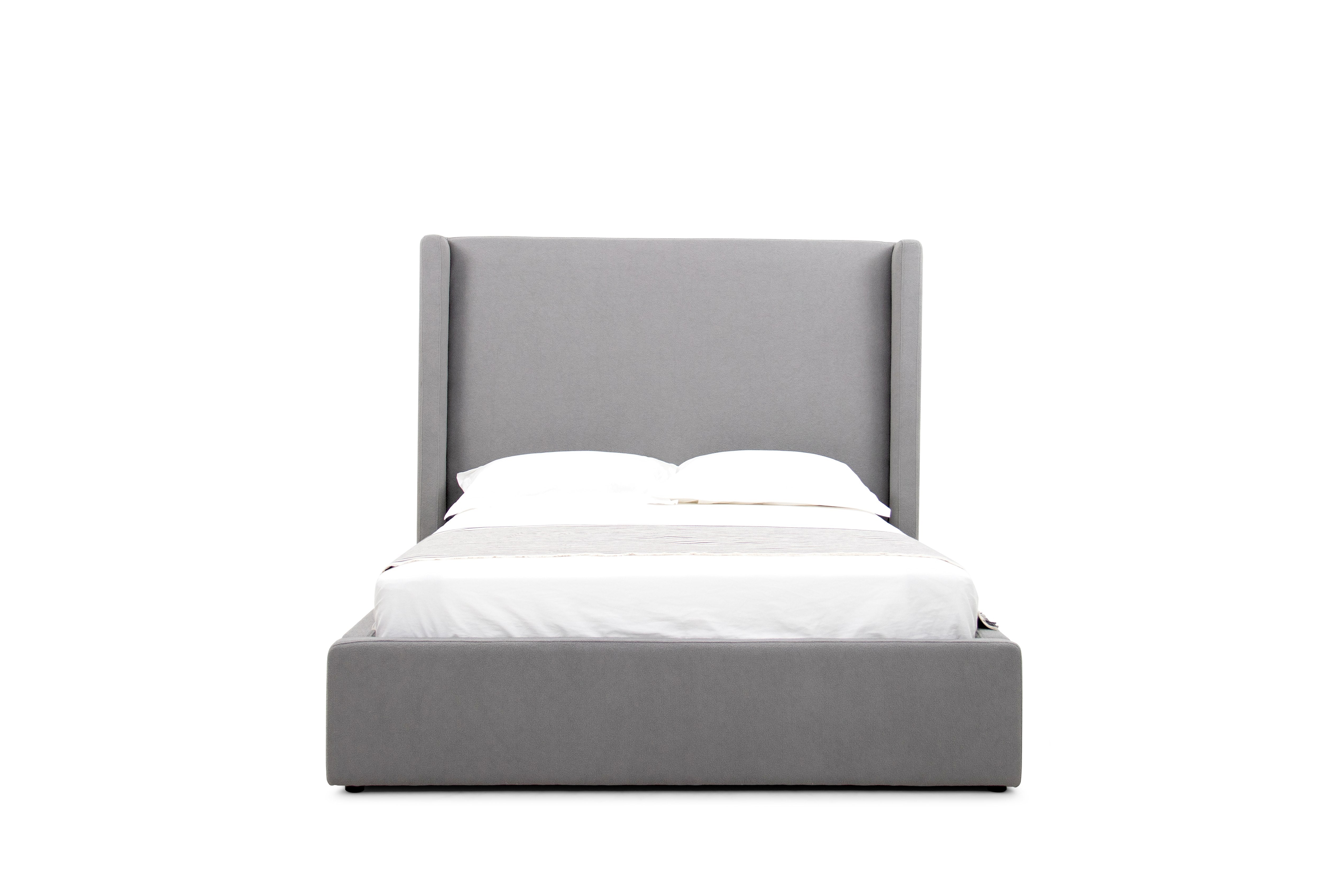 Eastern King Modrest Byrne - Modern Grey Fabric Bed