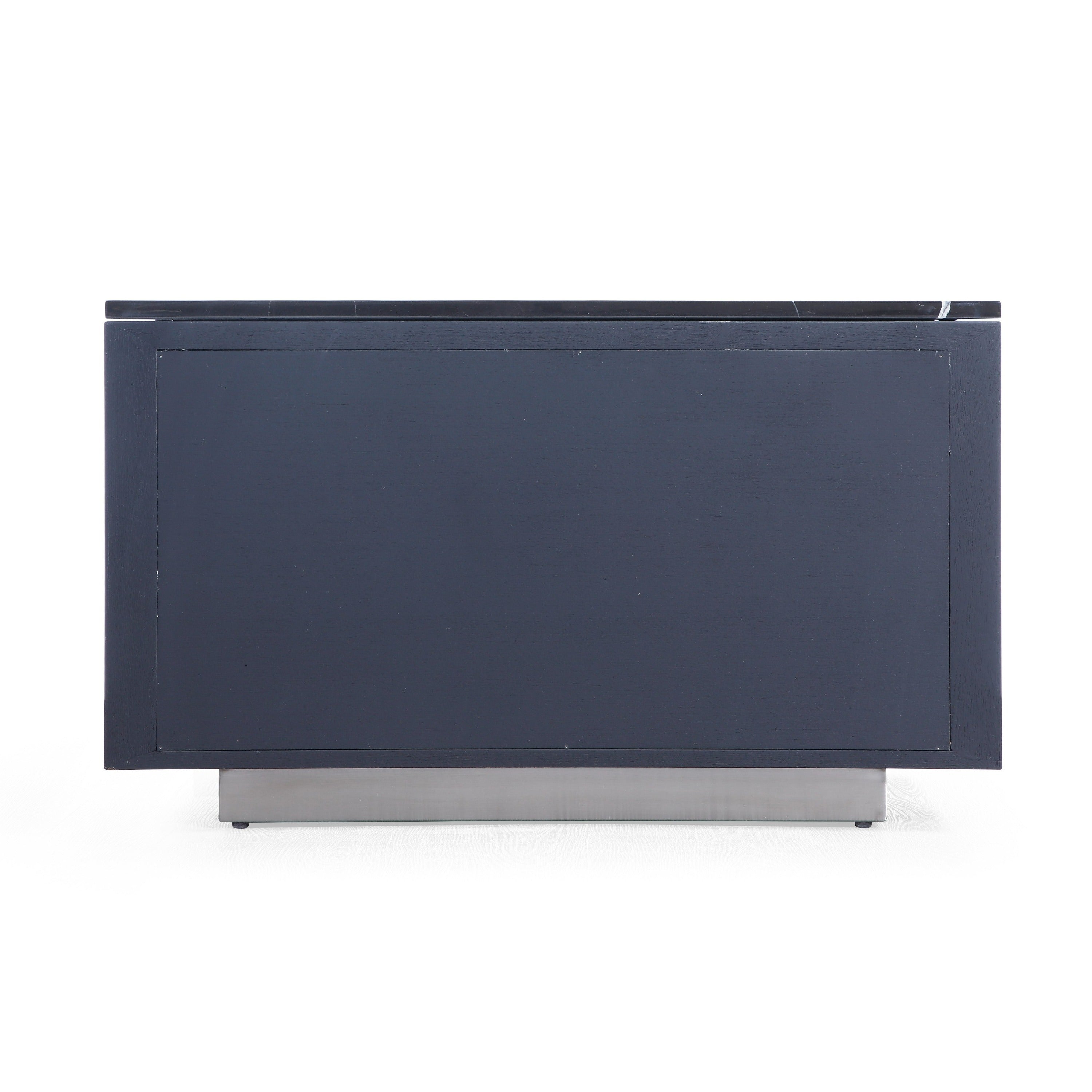 Modrest Concord - Modern Grey Velvet + Black Marble + Black Ash + Aluminum Bedroom Set