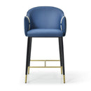 Modrest Calderon - Modern Blue & Beige Vegan Leather Counter Chair