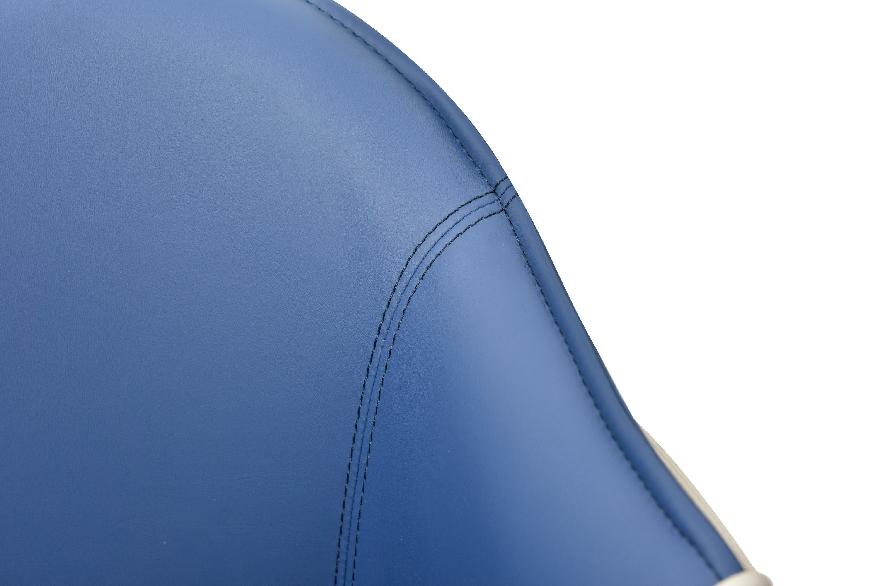 Modrest Calderon - Modern Blue & Beige Vegan Leather Counter Chair
