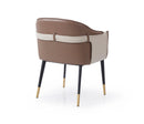 Modrest Calderon - Modern Brown & Beige Vegan Leather Dining Chair