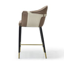 Modrest Calderon - Modern Brown & Beige Vegan Leather Counter Chair