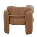 Modrest Tioga - Modern Brown Leather Accent Chair
