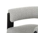 Modrest Kenmare - Modern Light Grey Fabric + Black Dining Chair
