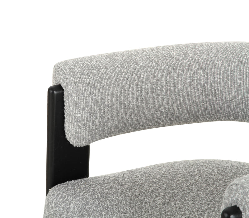 Modrest Kenmare - Modern Light Grey Fabric + Black Dining Chair