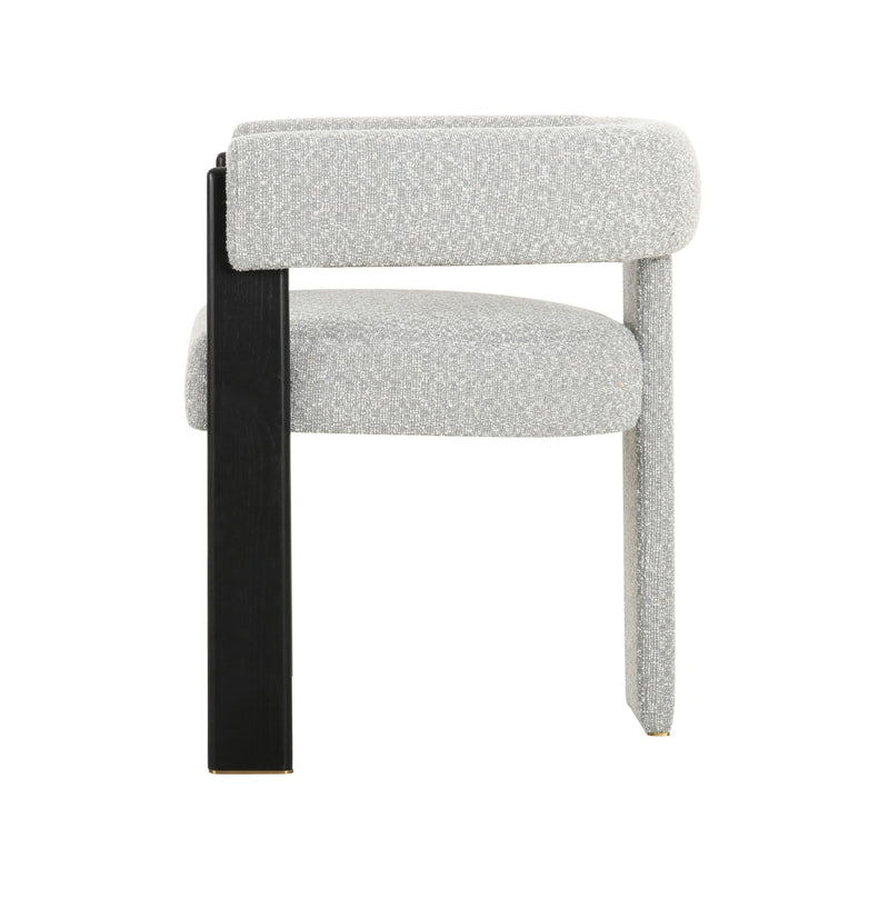 Modrest Kenmare - Modern Light Grey Fabric + Black Dining Chair