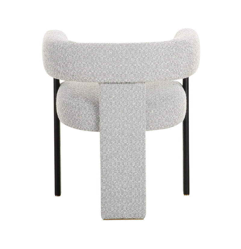 Modrest Kenmare - Modern Light Grey Fabric + Black Dining Chair