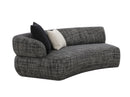 Divani Casa Lakota - Modern Dark Grey Fabric Curved Sectional Sofa