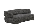 Divani Casa Lakota - Modern Dark Grey Fabric Curved Sectional Sofa