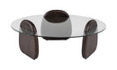 Modrest Buxton - Mid-Century Modern Glass + Dark Walnut Coffee Table