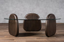 Modrest Buxton - Mid-Century Modern Glass + Dark Walnut Coffee Table