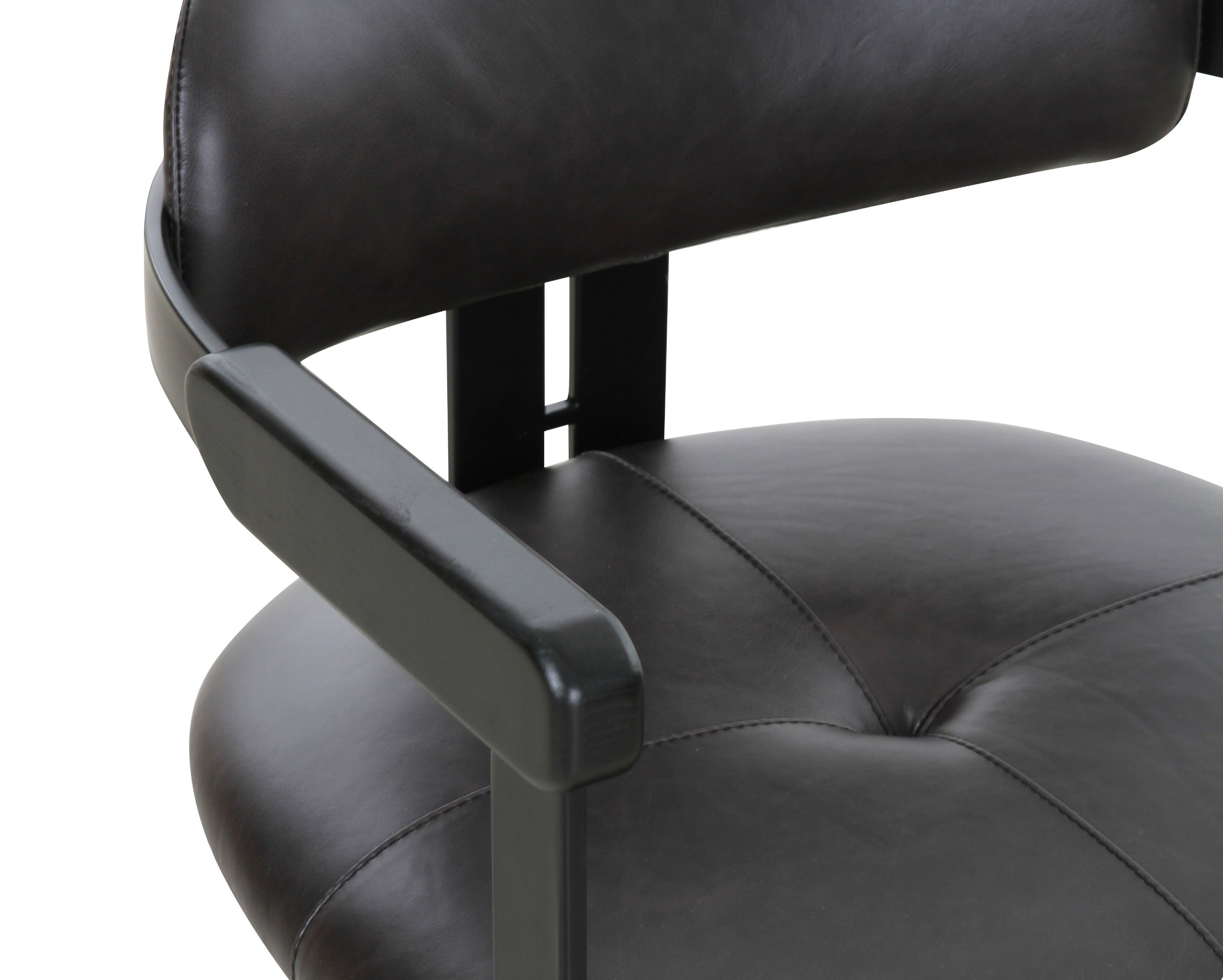 Modrst Aneta - Modern Dark Brown Leather + Black Dining Chair
