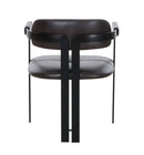 Modrst Aneta - Modern Dark Brown Leather + Black Dining Chair