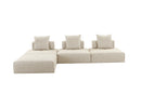 Divani Casa Mondo - Modern 4 Seat Modular Beige Fabric Sectional