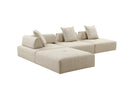 Divani Casa Mondo - Modern 4 Seat Modular Beige Fabric Sectional