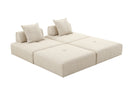 Divani Casa Mondo - Modern 4 Seat Modular Beige Fabric Sectional