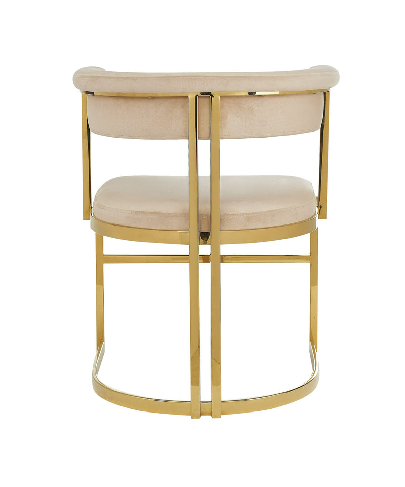 Modrest Munith - Modern Beige Velvet + Gold Dining Chair