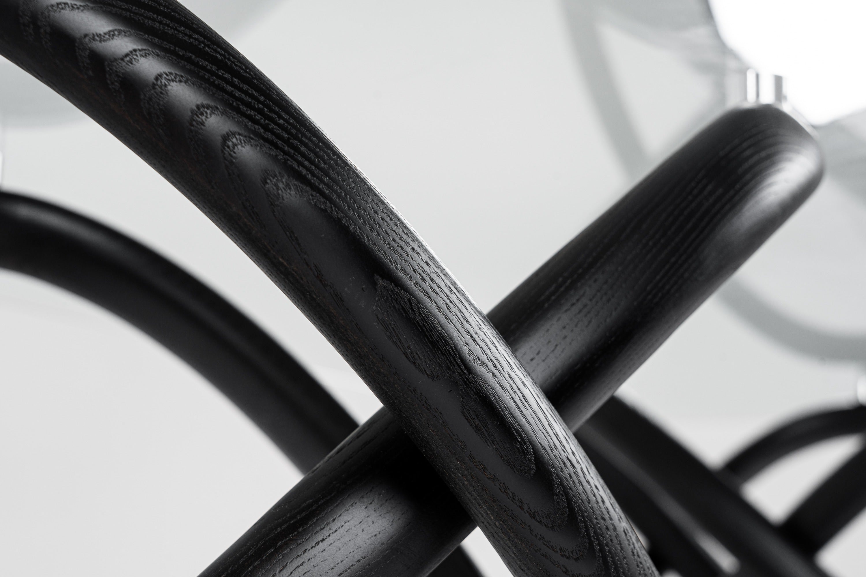 Modrest Mason Modern Glass & Black Ash Dining Table
