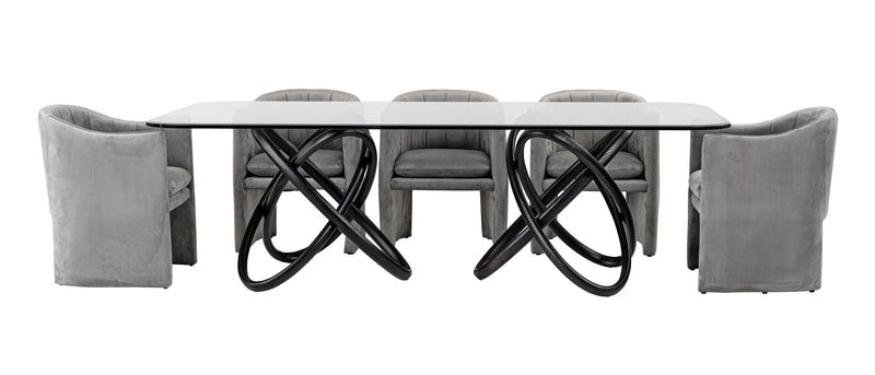 Modrest Mason Modern Glass & Black Ash Dining Table