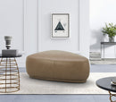 Divani Casa Kinsey - Modern Tan Leather Large River Rock Ottoman