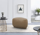 Divani Casa Kinsey - Modern Tan Leather Small River Rock Ottoman