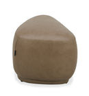 Divani Casa Kinsey - Modern Tan Leather Small River Rock Ottoman