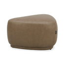 Divani Casa Kinsey - Modern Tan Leather Small River Rock Ottoman