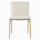 Modrest Atlanta - Modern Off-White Fabric & Brass Dining Chair
