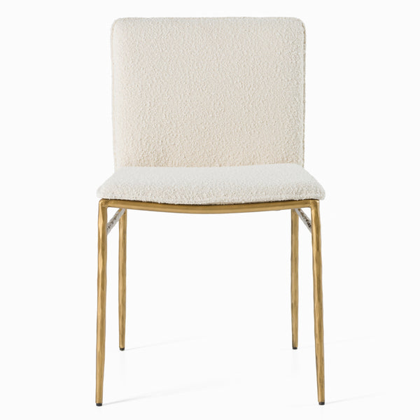 Modrest Atlanta - Modern Off-White Fabric & Brass Dining Chair