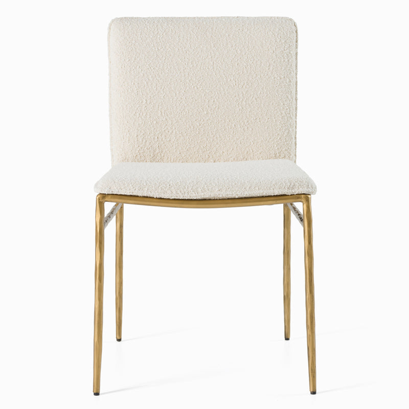 Modrest Atlanta - Modern Off-White Fabric & Brass Dining Chair