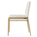 Modrest Atlanta - Modern Off-White Fabric & Brass Dining Chair
