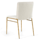Modrest Atlanta - Modern Off-White Fabric & Brass Dining Chair