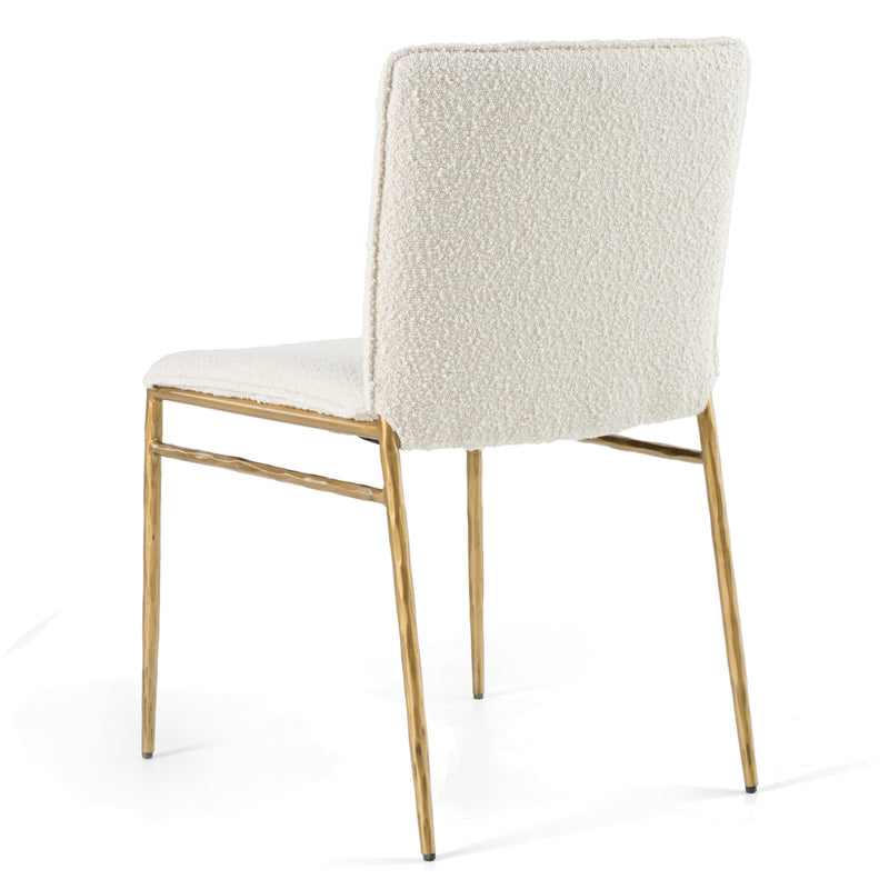 Modrest Atlanta - Modern Off-White Fabric & Brass Dining Chair