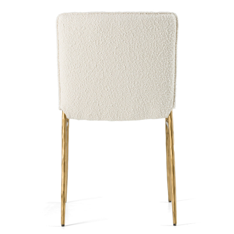 Modrest Atlanta - Modern Off-White Fabric & Brass Dining Chair