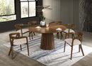 Modrest Weiss - Mid-Century Modern Walnut Round Dining Table + 6 Chair Set