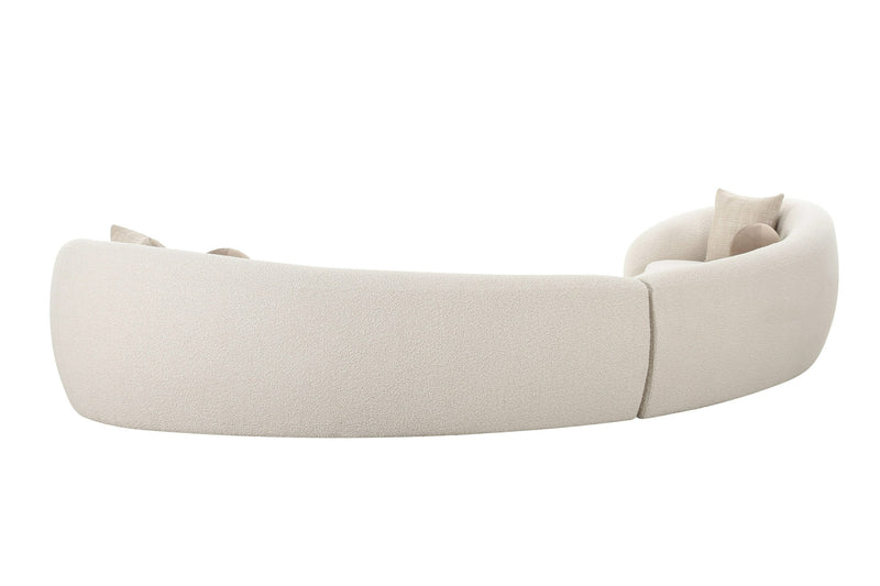 Modrest - Kilmer Modern Off-White Curved Fabric Sectional Sofa