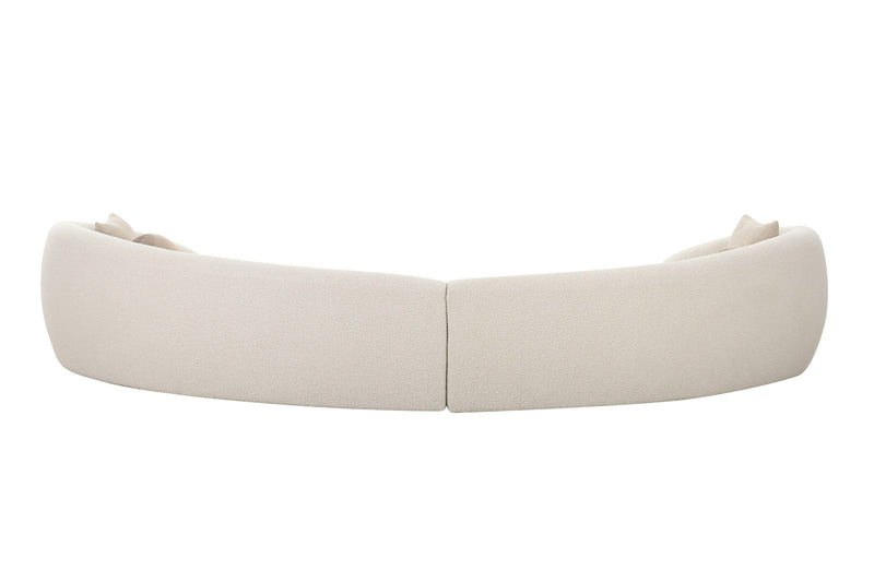 Modrest - Kilmer Modern Off-White Curved Fabric Sectional Sofa