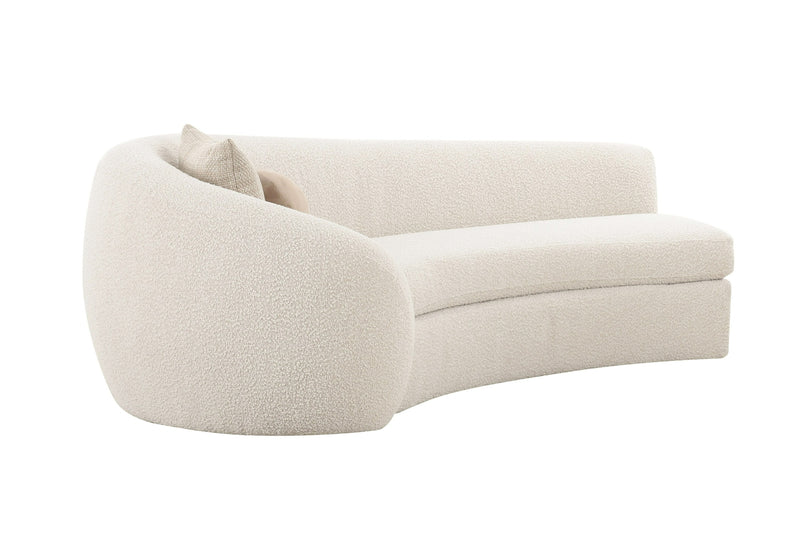 Modrest - Kilmer Modern Off-White Curved Fabric Sectional Sofa